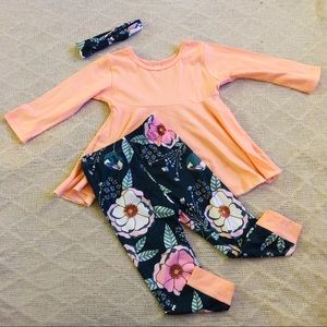 2-piece outfit with matching headband